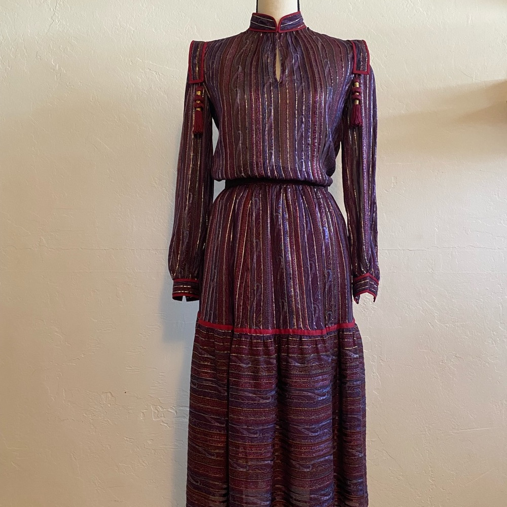 Marion Maged for Saks Fifth Avenue Silk Paisley Print Skirt and Blouse